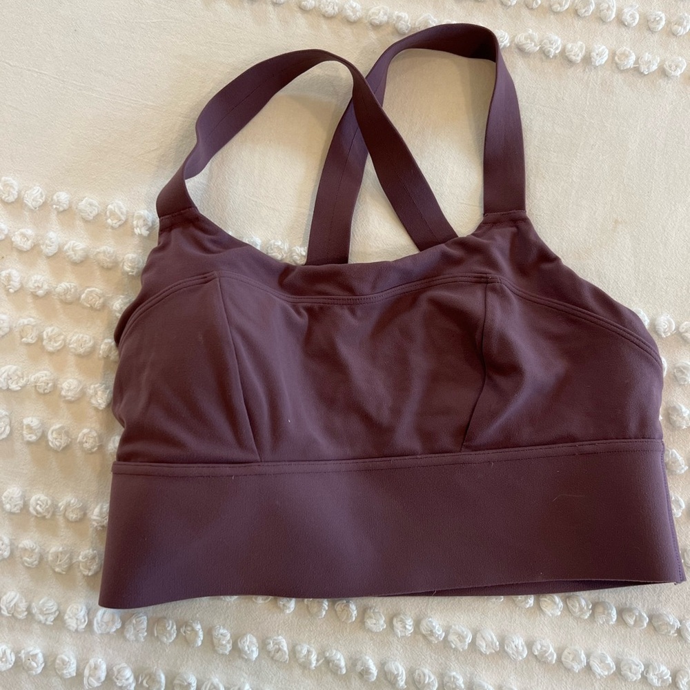 Athleta Purple Sports Bra with Wide Straps and Supportive Band